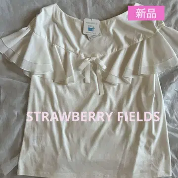 STRAWBERRY FIELDS 백 프릴 리본 상의