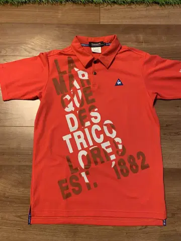 le coq sportif 피케 셔츠 레드 L 사이즈 르꼬끄 스포르티브