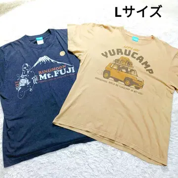YURUCAMP 유루캠프 x 허슬러 티셔츠 달과 시마 린 2매 세트