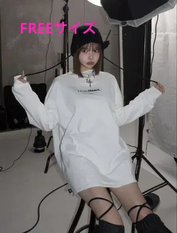 Darich 하트 모티브 롱 T셔츠