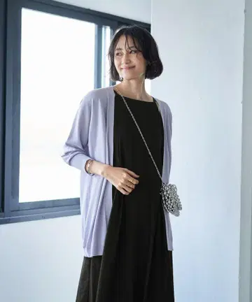 스타일 델리 시원한 터치의 미들 기장 토퍼 가디건 라벤더