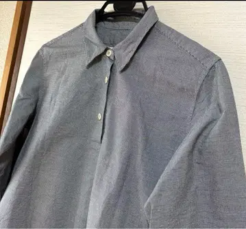 MHL. 마이크로 깅엄 체크 블라우스 셔츠