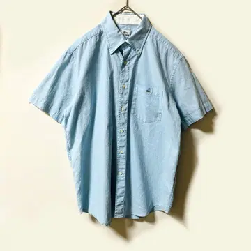 컨디션 최상 LACOSTE 라코스테 반팔 린넨 셔츠 블루 XL