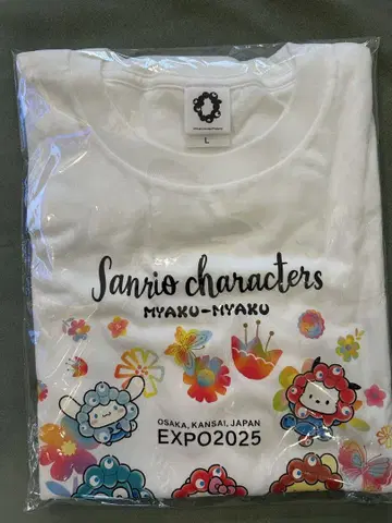 새상품 오사카 엑스포 2025 Sanrio 캐릭터 먁먁 티셔츠 L 사이즈