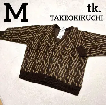 미사용 tk 브랜드 로고 패턴 가디건 다케오 키쿠치 브라운 M
