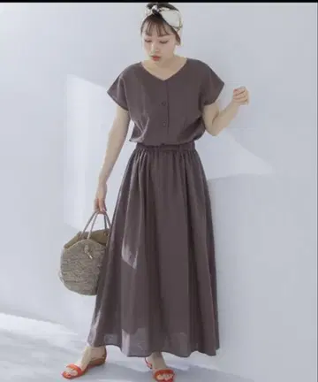 어반 리서치 써니 라벨 항균 린넨 혼방 프렌치 개더 원피스
