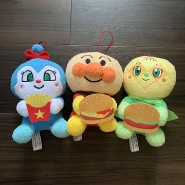 날아라! 호빵맨 폭신폭신 햄버거 가게 봉제 인형 3세트