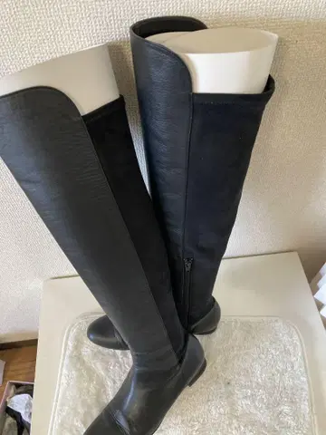 DIANA 니하이 부츠 블랙 가죽