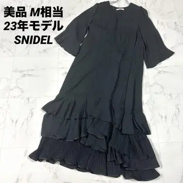 [새상품급] 23년 모델 SNIDEL 쉬폰 프릴 롱 원피스 M 상당