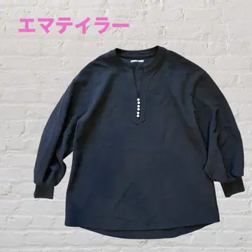 에마테일러 이지케어 펄 버튼 키넥 롱 슬리브 블라우스