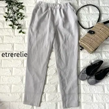 etre relie 라이트 그레이 스트레이트 캐주얼 팬츠 허리밴딩 36