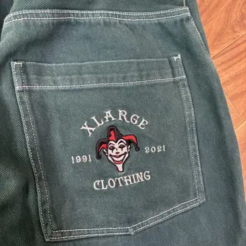 XLARGE 그린 와이드 팬츠 30