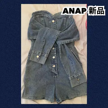 ANAP 데님 베어 올인원 오프숄더 새상품