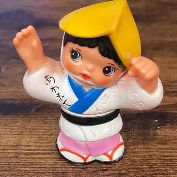 쇼와 레트로 아와오도리 피규어 소프트 비닐 인형 아와 은행 저금통 완구