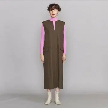 [정가 16500엔] BY 트위드풍 키넥 오버롤 스커트 브라운