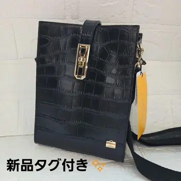 택 포함 새상품 라 바가제리 소가죽 크로커다일 패턴 스퀘어 미니백