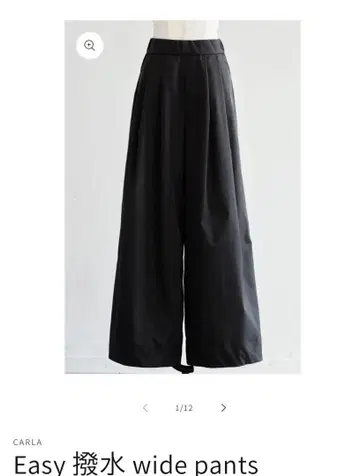 Easy 발수 wide pants (Black) 새상품급 carla 카라