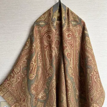 ETRO 에트로 대형 스톨 페이즐리 정사각형 실크 울