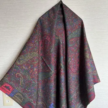 ETRO 에트로 대형 스톨 페이즐리 정사각형 울 실크
