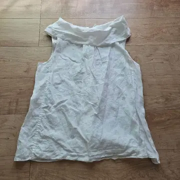 가마쿠라 셔츠 화이트 린넨 롤 칼라 블라우스 새상품급 9