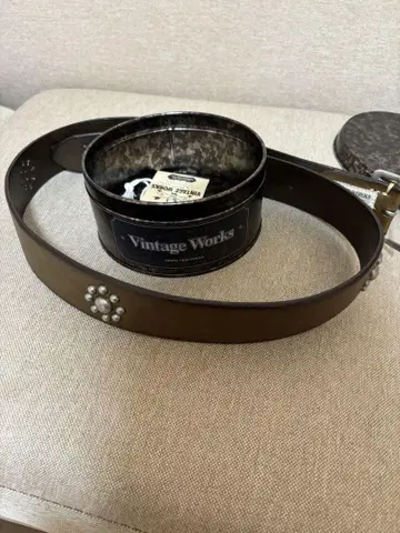 Vintage Works Basic Label 스터드 벨트 W37