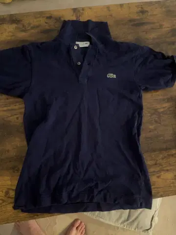 LACOSTE 네이비 피케 셔츠 CLASSIC FIT