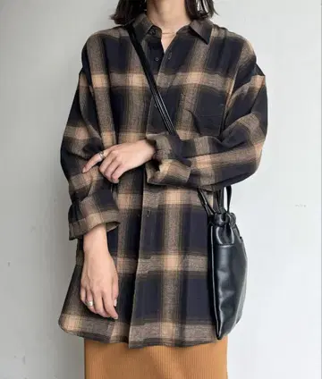 옴브레 체크 빅 플란넬 셔츠