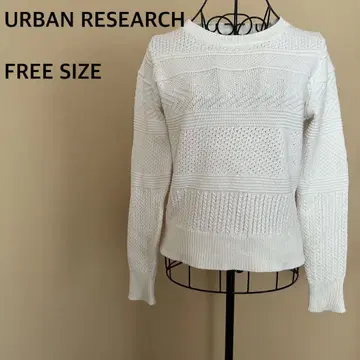 [ URBAN RESEARCH ] 면 100%/긴팔 상의/니트/화이트