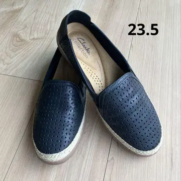 CLARKS 클락스 가죽 슬립온 슈즈 23.5 블랙