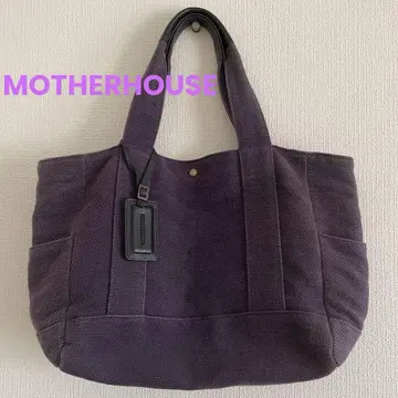 MOTHERHOUSE 주트 소재 네이비 컬러 토트백 빅 사이즈