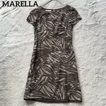 MARELLA 마렐라 무릎 기장 원피스 브라운 38 레이온