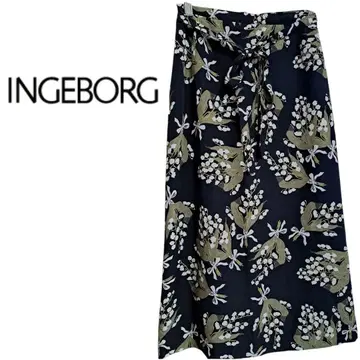 [인기] INGEBORG 잉게보르그 스커트 꽃무늬 블랙 스즈란