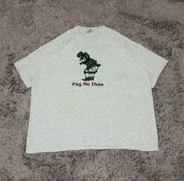 빈티지 구제 프린트 그레이 티셔츠 2XL