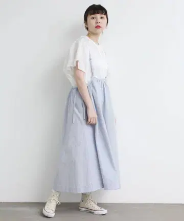 l'atelier du savon 스트라이프 축구 멜빵 스커트