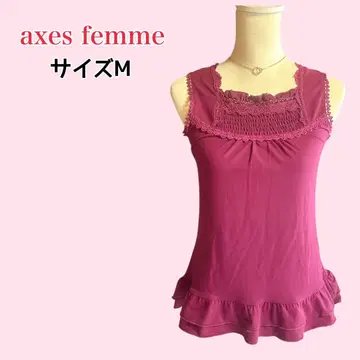 axes femme 레이스 프릴 탱크탑 와인 레드 계열 y2k M