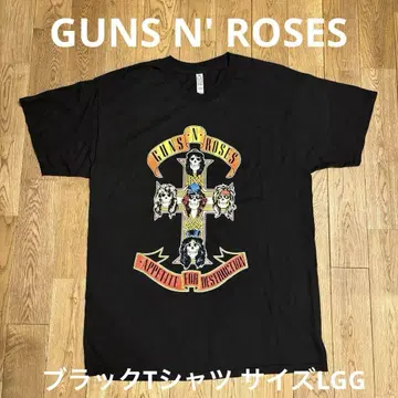 GUNS N' ROSES 블랙 티셔츠 사이즈 LGG
