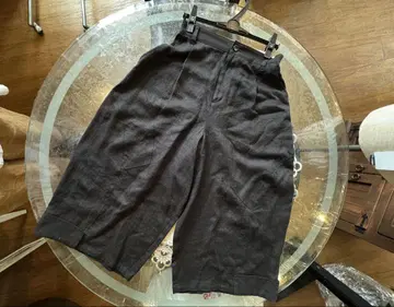 린넨 블랙 와이드 팬츠 사이드 포켓