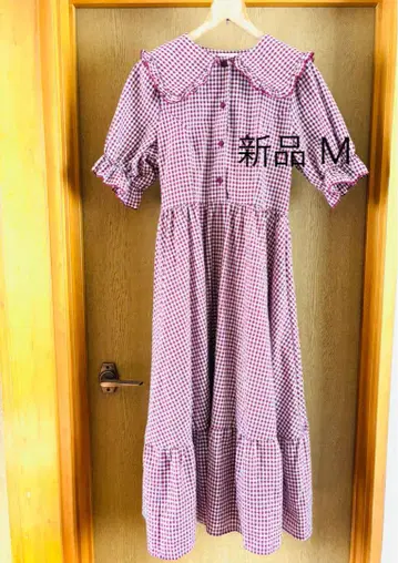 아오키 미사코 시마무라 콜라보 깅엄 체크 원피스 M 새상품