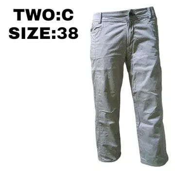 TWO:C 크롭 팬츠 38 면 폴리우레탄 혼방 그레이