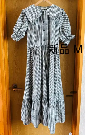 아오키 미사코 시마무라 콜라보 깅엄 체크 원피스 M 새상품 원피스