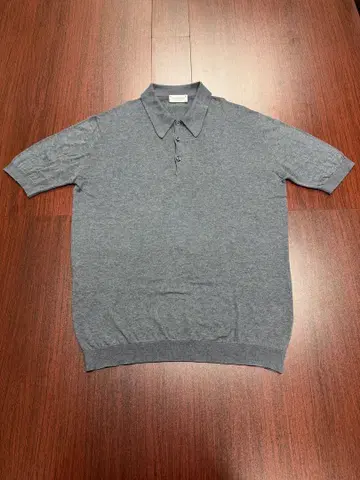 JOHN SMEDLEY 씨 아일랜드 코튼 니트 피케 셔츠 M 그레이