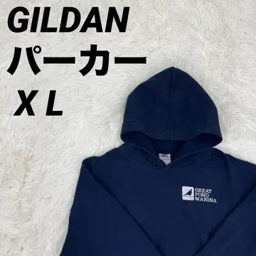 GREAT POND MARINA 네이비 후드티 GILDAN 남녀 공용