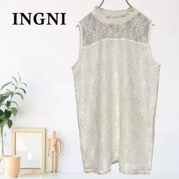zB556 [ M ] INGNI 케미컬 레이스 프릴 블라우스 탱크탑