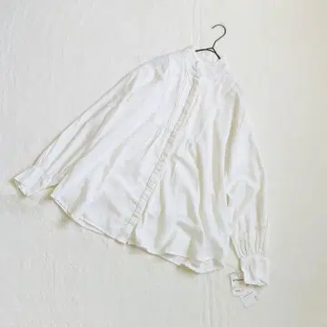 택 포함 SHIPS any 바텐 레이스 퍼프 셔츠 블라우스