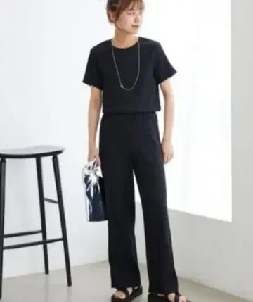 relume 스트레치 크레이프 이지 팬츠 블랙