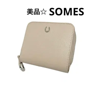 새상품급 SOMES 접이식 지갑 베이지 고급 인기 컴팩트