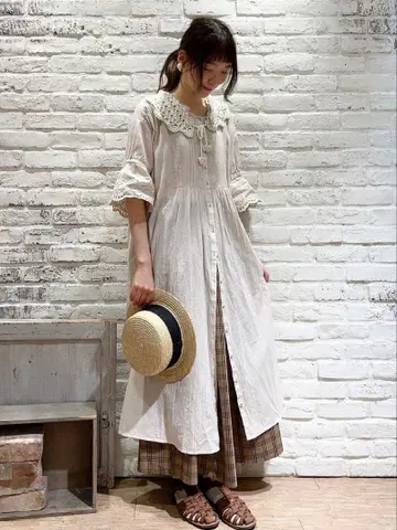 사만사 모스모스 소매 레이스 원피스