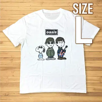 미사용 새상품 오아시스 x 스누피 티셔츠 사이즈 L 화이트 피넛