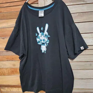 CUNE 토끼 해골 티셔츠 반팔 XL 블랙