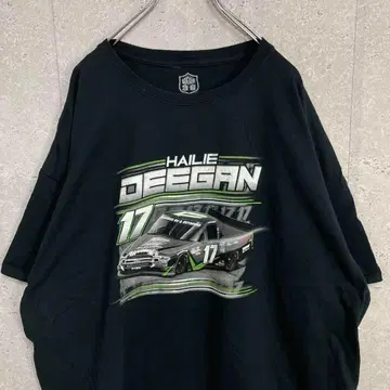 HAILIE DEEGAN 자동차 프린트 레이싱 기업 로고 블랙 티셔츠